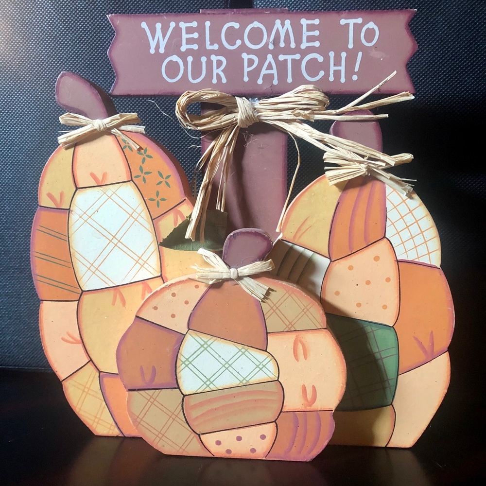 Fall decor “Welcome to our patch” sign Autumn deco